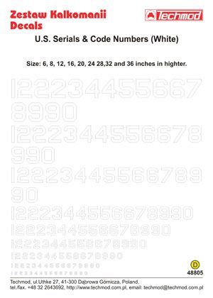 1:48 U.S. Serial & Code Numbers White