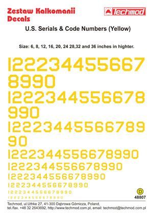 1:48 U.S. Serial & Code Numbers Yellow