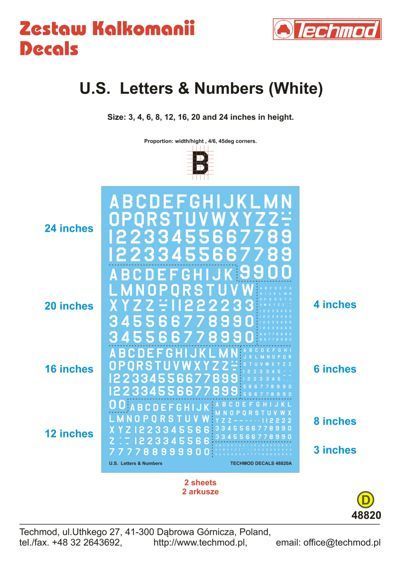 1:48 White U.S. Letters & Numbers