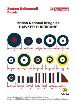 1:72 British National Insignias - Hawker Hurricane