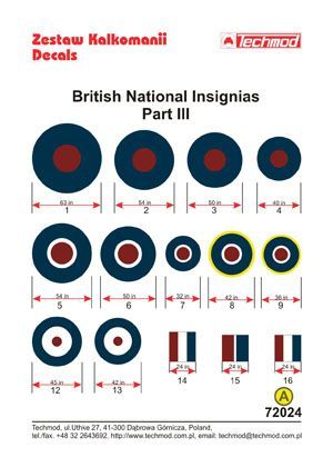 1:72 British National Insignias III