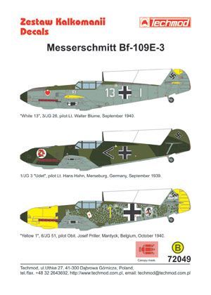 1:72 Messerschmitt Bf 109E-3