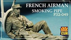 1:32 French airman smoking pipe