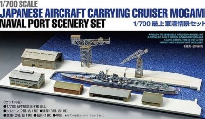 1:700 Japanese Aircraft Carrying Cruiser Mogami Naval Port Scenery Set