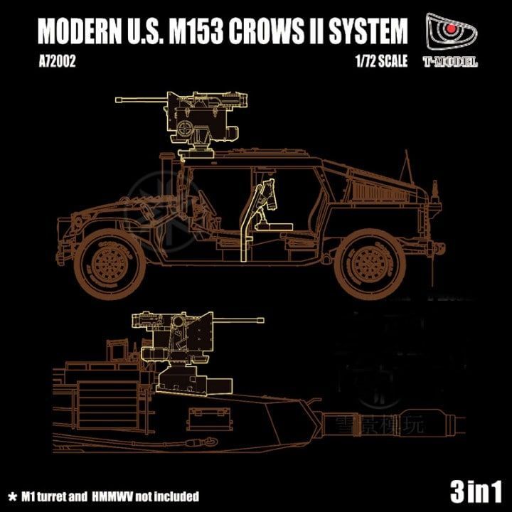 1:72 3 sets in 1 Modern U.S. M153 CROWS II System