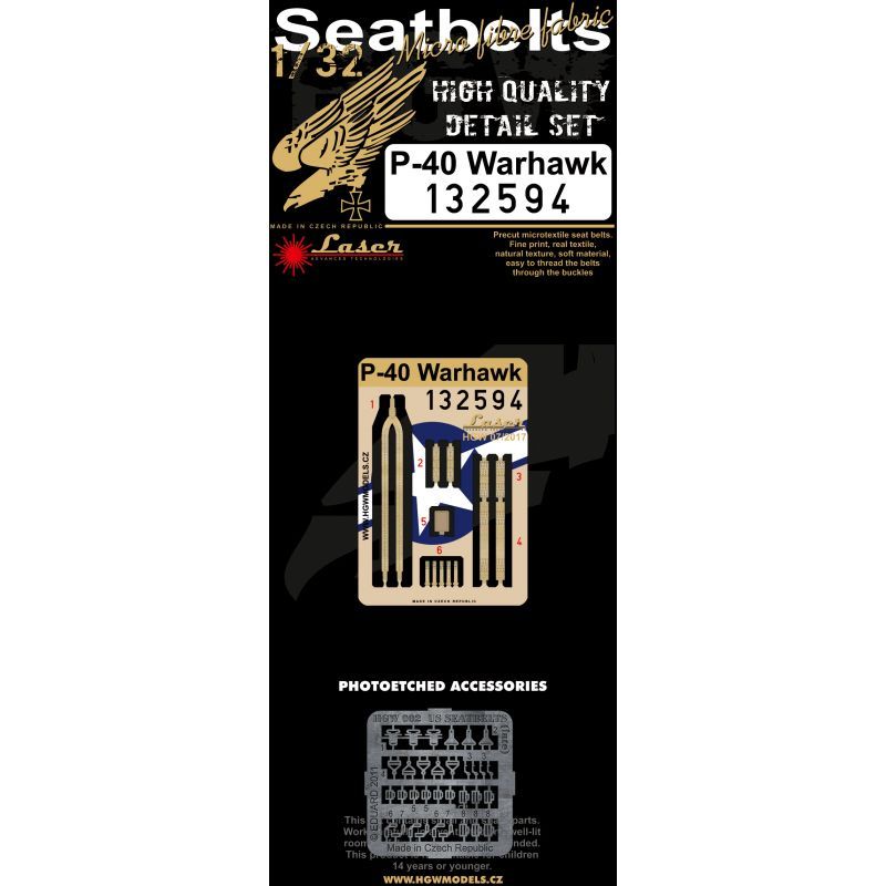 1:32 P-40 Warhawk - Seatbelts