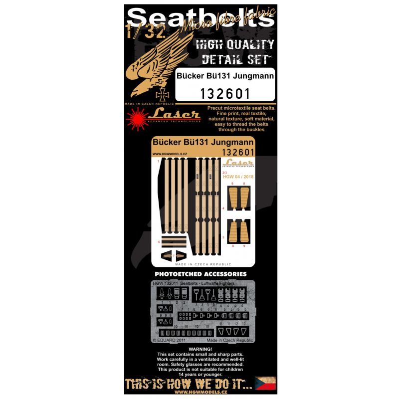 1:32 Bücker Bü131 Jungmann - Seatbelts