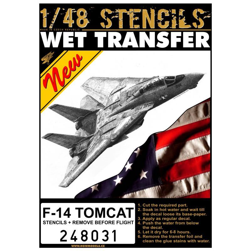 1:48 F-14 Tomcat Stencils + Remove Before Flight