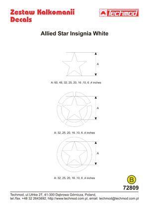 1:72 Allied Star Insignia White