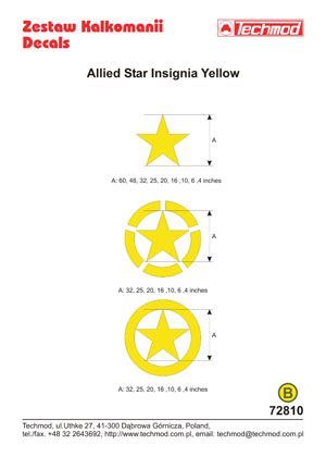 1:72 Allied Star Insignia Yellow
