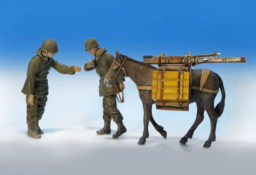 1:35 U.S. Infantrymen with mule