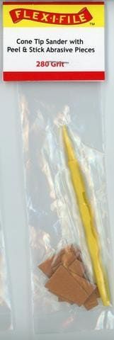 Cone Tip Sander with Peel & Stick Abrasive Pieces 280 Grit