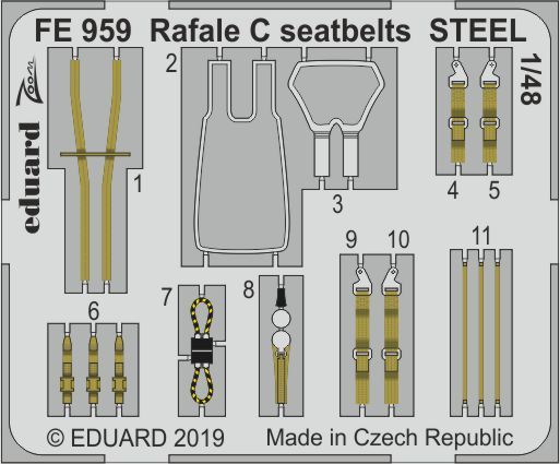 1:48 Rafale C seatbelts STEEL