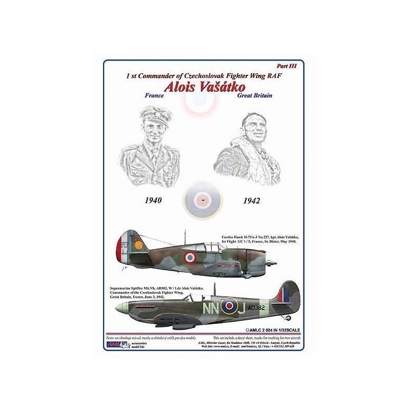 1:32 1/32 Alois Vašátko - 1st Commander of Czechoslovak Wing RAF, Part III