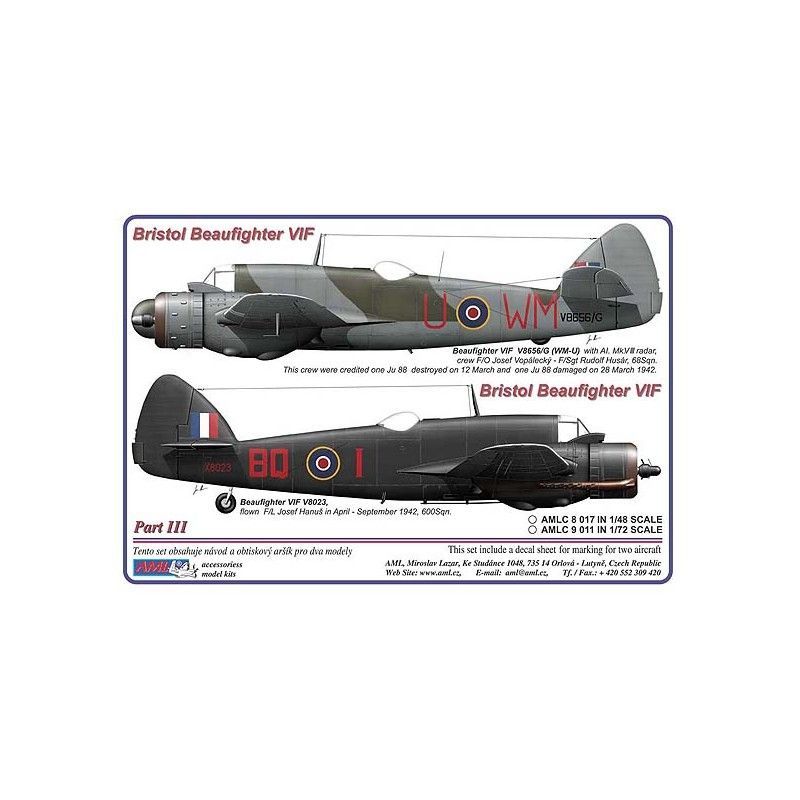 1:48 Decals Bristol Beaufighter IF&VIF Part III.