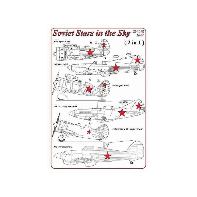 1:48 Soviet Stars in the Sky - Black outlined red stars ( 2 in 1 )
