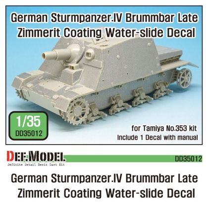 1:35 Sturmpanzer.IV Brummbar late Zimmerit Decal set