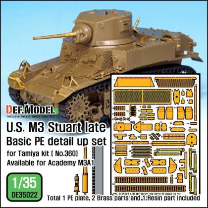 1:35 U.S. M3 Stuart late Basic PE detail up set