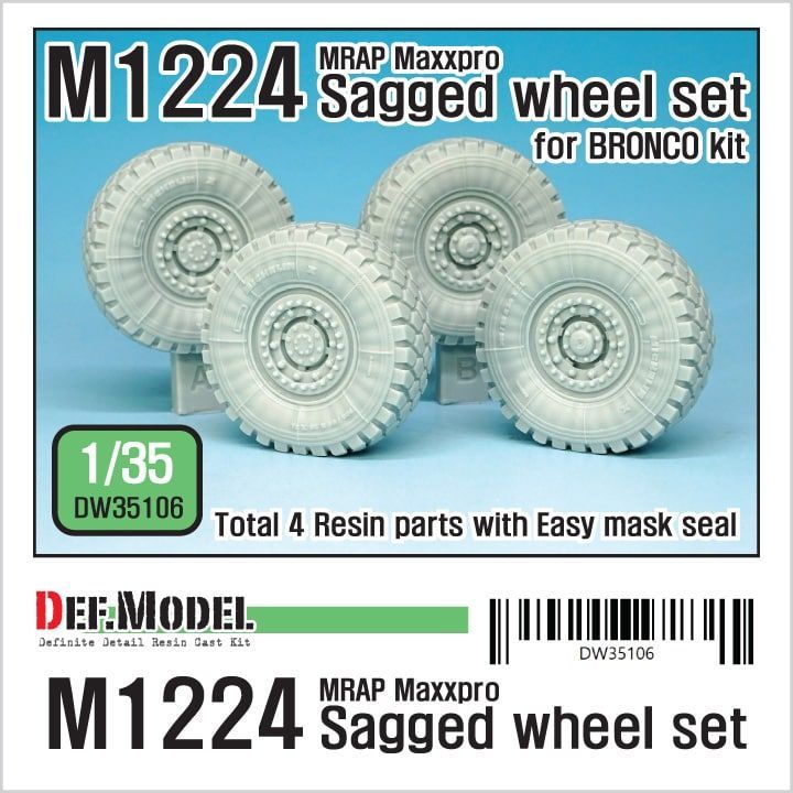 1:35 M1224 MRAP M-pro Sagged Wheel set
