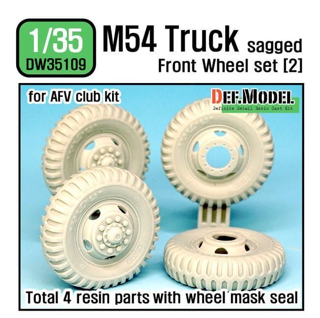 1:35 US M54A2 Cargo Truck Sagged Front Wheel Set #2 Military type AFV CLUB