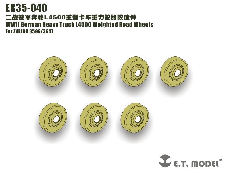 1:35 WWII German Heavy Truck L-4500 Weighted Road Wheels