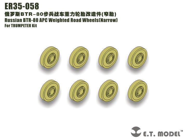 1:35 Russian BTR-80 APC Weighted Road Wheels(Narrow)