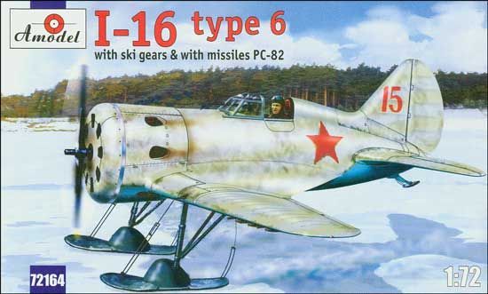 1:72 Polikarpov I-16 tpe 6 with ski gearsand missiles PC-82