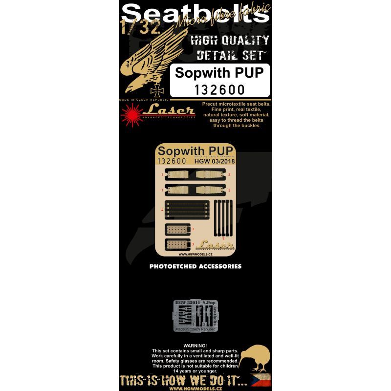 1:32 Sopwith PUP - Seatbelts