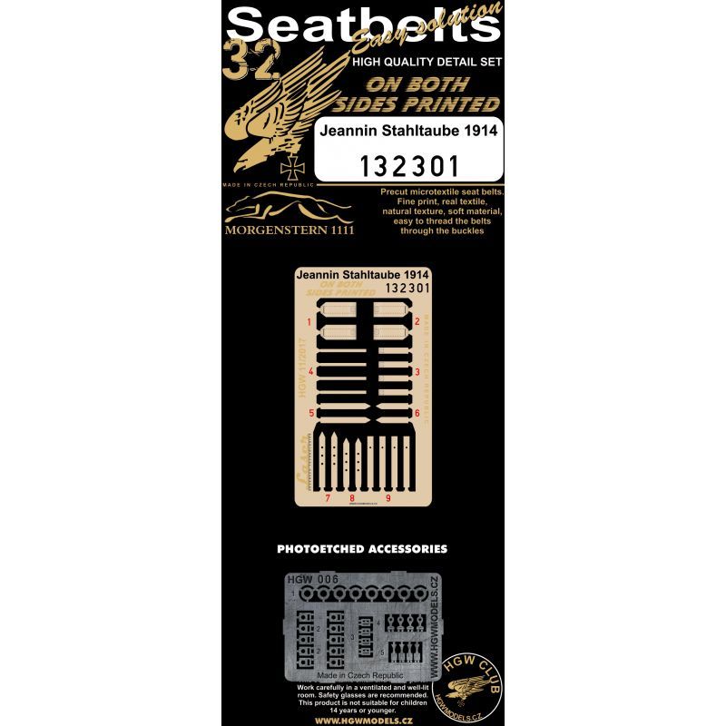 1:32 Jeannin Stahltaube - Double-sided Seatbelts
