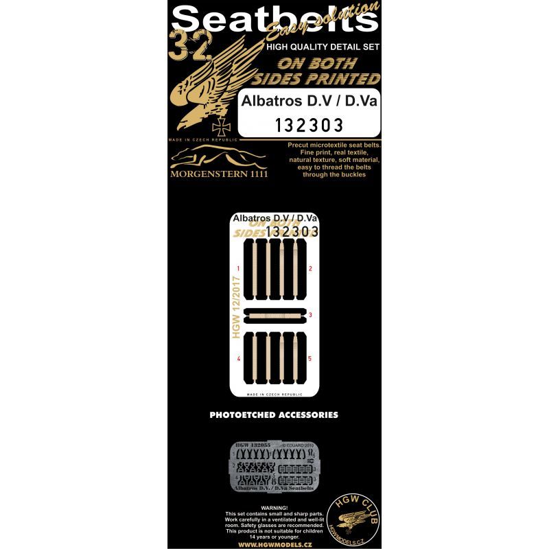 1:32 Albatros D.V / D.Va - Double-sided Seatbelts