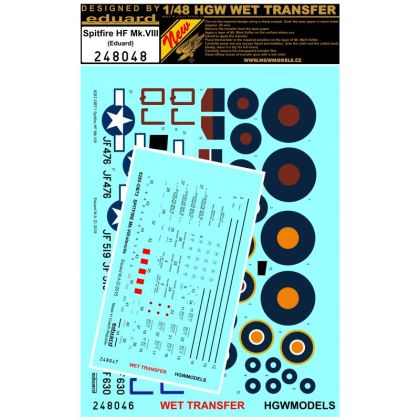 1:48 Spitfire HF Mk. VIII - Stencils a Markings