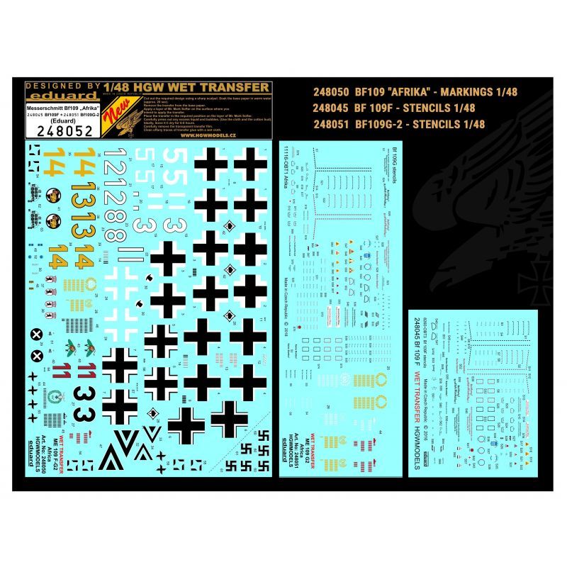 1:48 Messerschmitt Bf 109 - Stencils & Markings