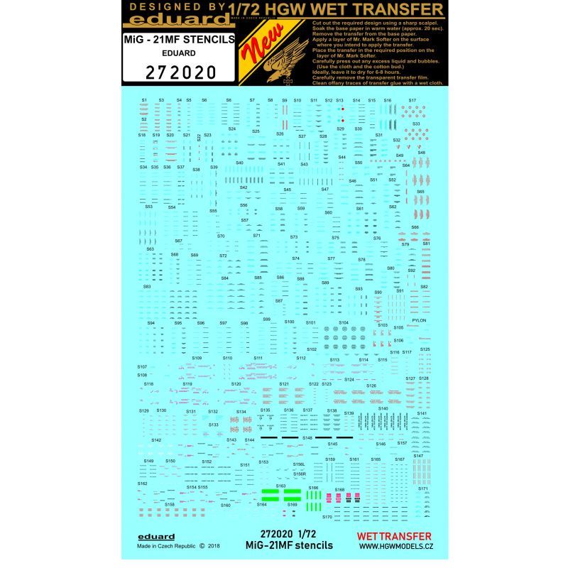 1:72 MiG-21MF - Stencils