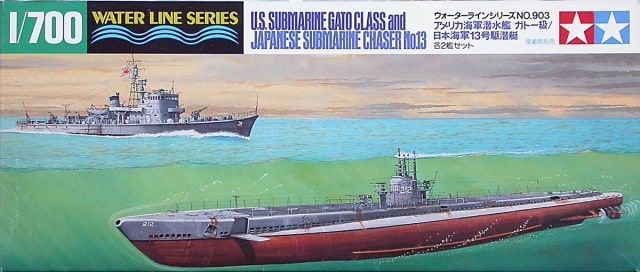 1:700 U.S. Submarine Gato Class & Japanese Submarine Chaser No.13