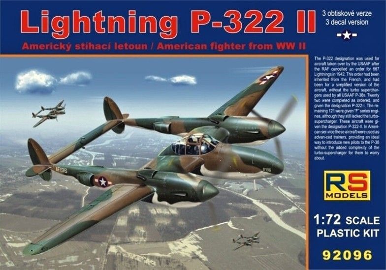 1:72 Lightning P-322 II (3x USAAF decals)