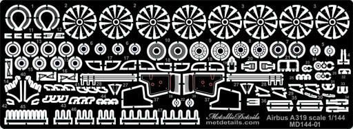 1:144 Detailing set for aircraft Airbus A319 (Revell)