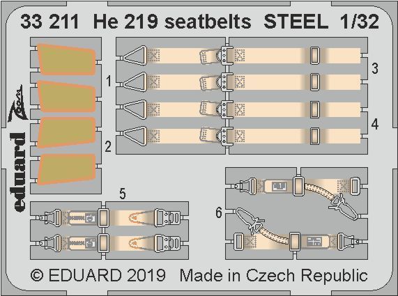 1:32 He 219 seatbelts STEEL