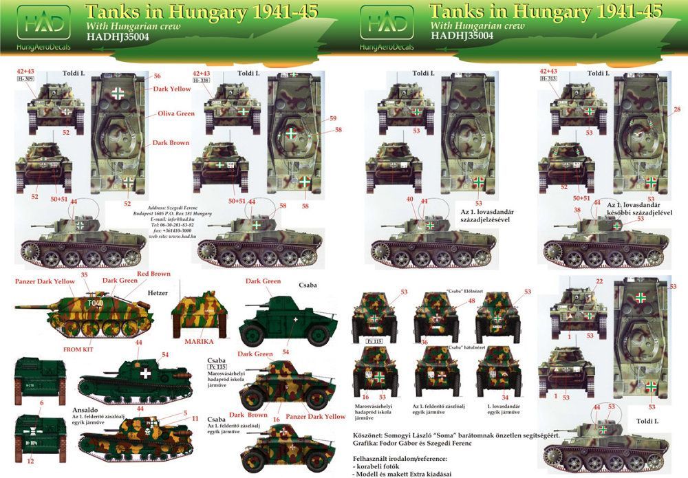 1:35 Decal Hung. WWII Part II. (Toldi I., Hetzer)