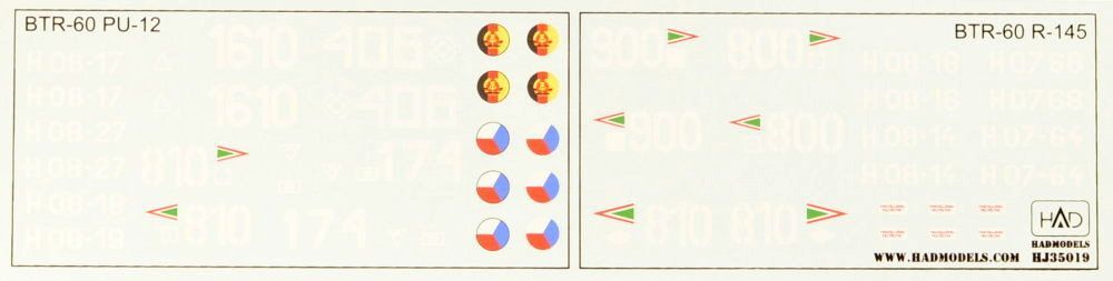 1:35 Decal BTR-60 (Czech,East Germany,Hungary)