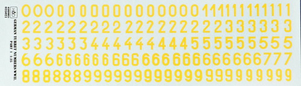 1:35 Decal German numbers WWII (part 1)