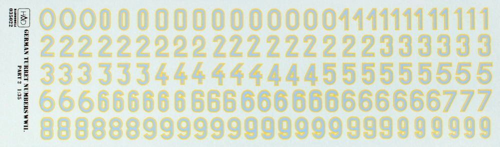 1:35 Decal German Turret numbers WWII (part 2)