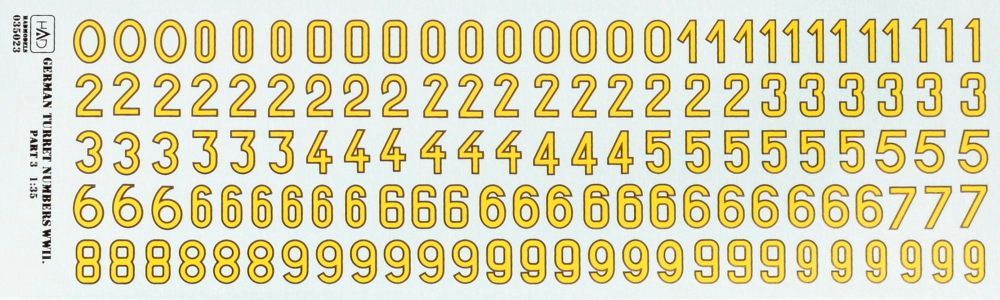 1:35 Decal German Turret numbers WWII (part 3)
