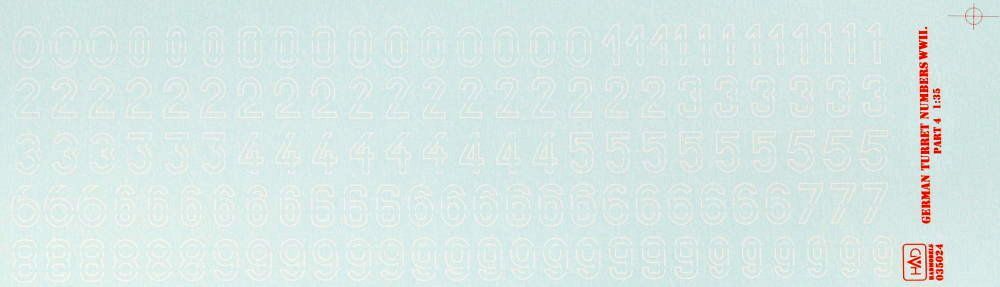 1:35 Decal German Turret numbers WWII (part 4)