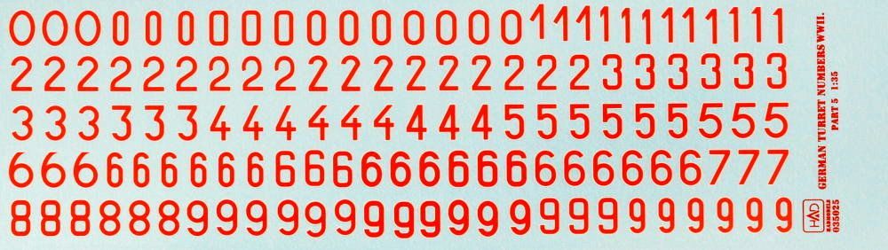 1:35 Decal German Turret numbers WWII (part 5)