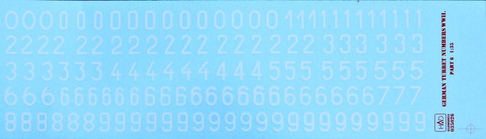 1:35 Decal German Turret numbers WWII (part 6)