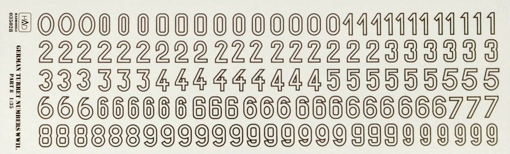 1:35 Decal German Turret numbers WWII (part 8)