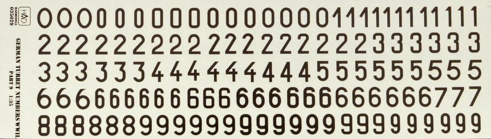 1:35 Decal German Turret numbers WWII (part 9)