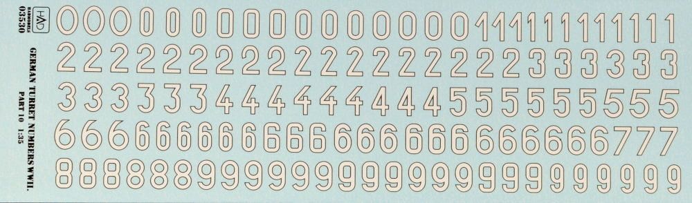 1:35 Decal German Turret numbers WWII (part 10)