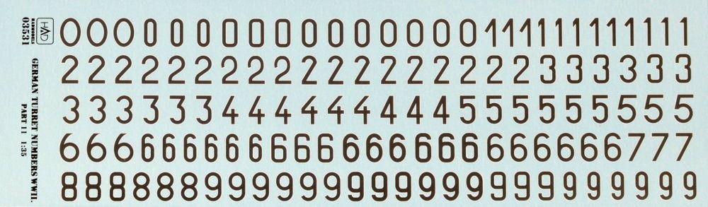 1:35 Decal German Turret numbers WWII (part 11)