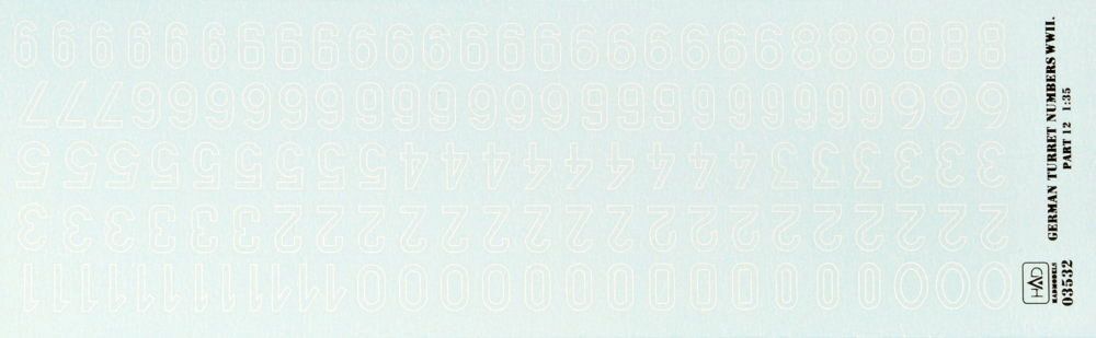 1:35 Decal German Turret numbers WWII (part 12)